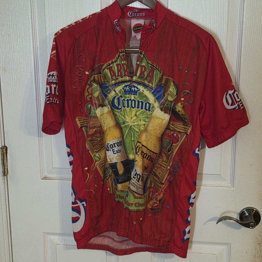 Corona Arriba Red Graphic Cycling Jersey Men's XL Short Sleeve Zip